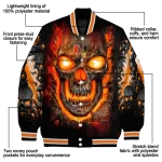 miami hurricanes inferno skull orange black varsity jacket best selling