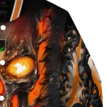 miami hurricanes inferno skull orange black varsity jacket best selling