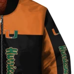 miami hurricanes intricate skull orange black bomber jacket best selling