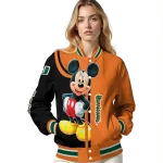 miami hurricanes mickey mouse orange varsity jacket best selling