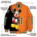 miami hurricanes mickey mouse orange varsity jacket best selling