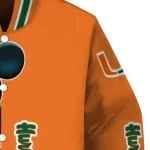 miami hurricanes mickey mouse orange varsity jacket best selling