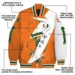 miami hurricanes ripped bolt orange white varsity jacket best selling