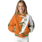 miami hurricanes ripped bolt orange white varsity jacket best selling