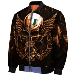 miami hurricanes skull bite orange black bomber jacket best selling