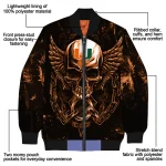 miami hurricanes skull bite orange black bomber jacket best selling