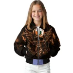 miami hurricanes skull bite orange black bomber jacket best selling