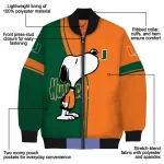 miami hurricanes snoopy attitude orange bomber jacket best selling