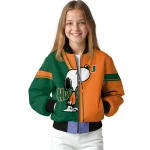 miami hurricanes snoopy attitude orange bomber jacket best selling