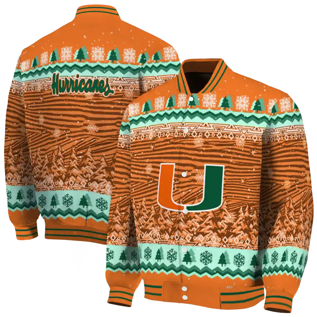 miami hurricanes snowy pines orange varsity jacket fashion forward miami hurricanes snowy pines orange varsity jacket fashion forward