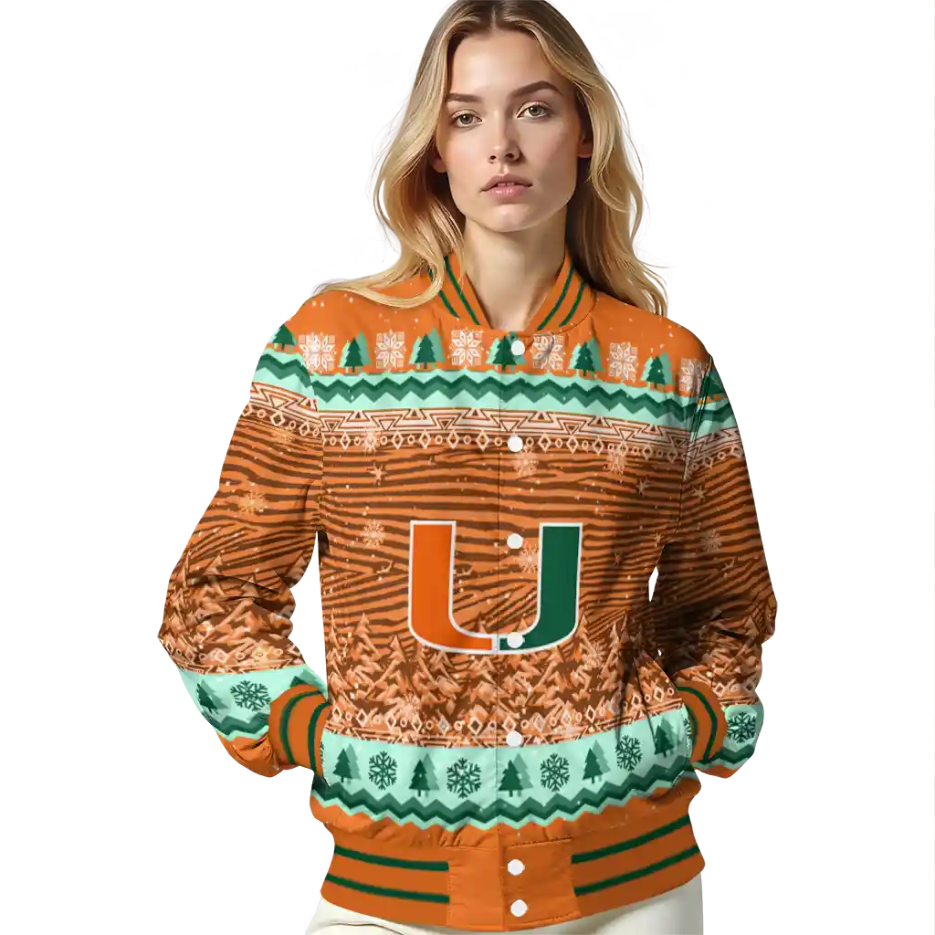 miami hurricanes snowy pines orange varsity jacket latest model miami hurricanes snowy pines orange varsity jacket latest model