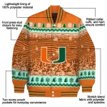 miami hurricanes snowy pines orange varsity jacket best selling