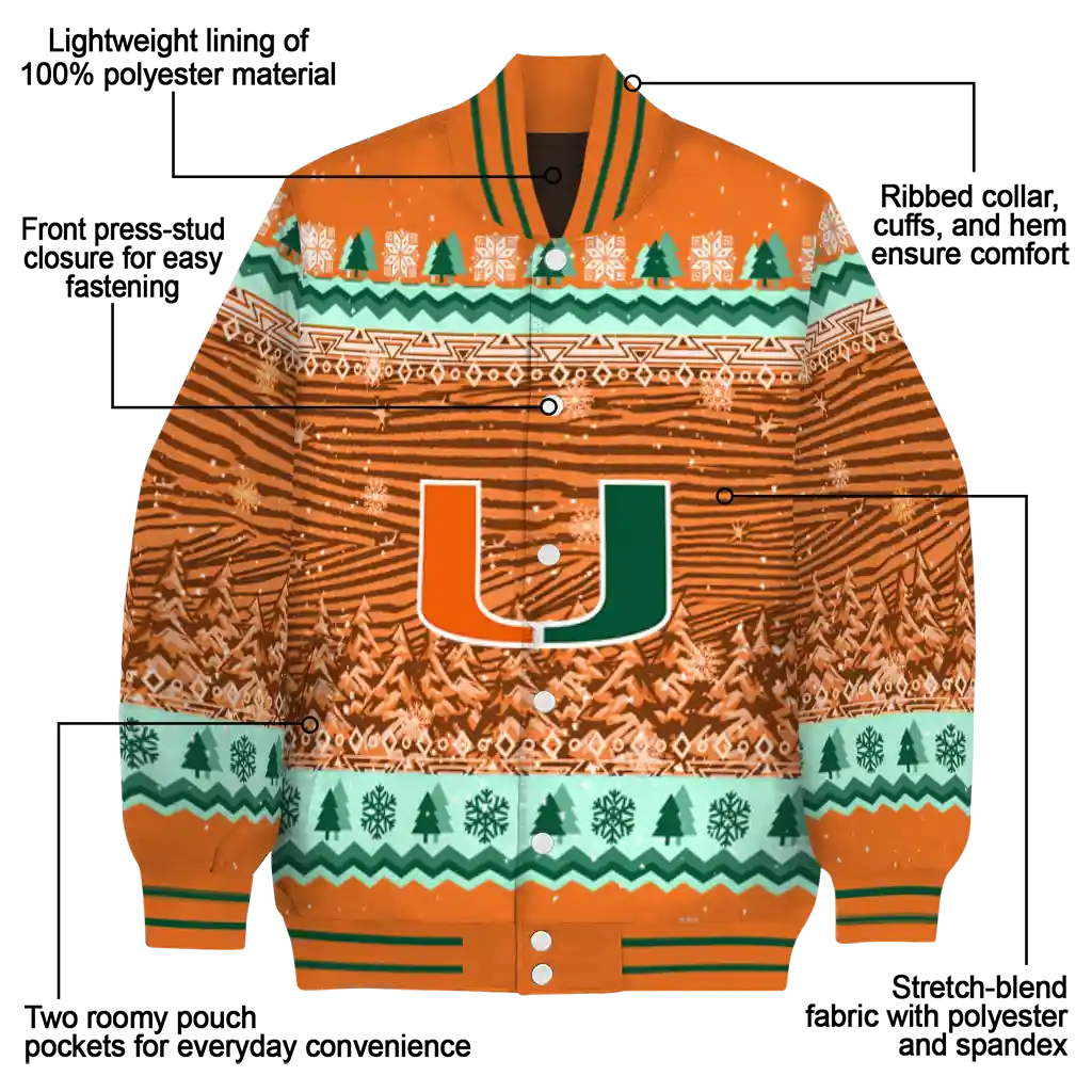 miami hurricanes snowy pines orange varsity jacket new arrival miami hurricanes snowy pines orange varsity jacket new arrival