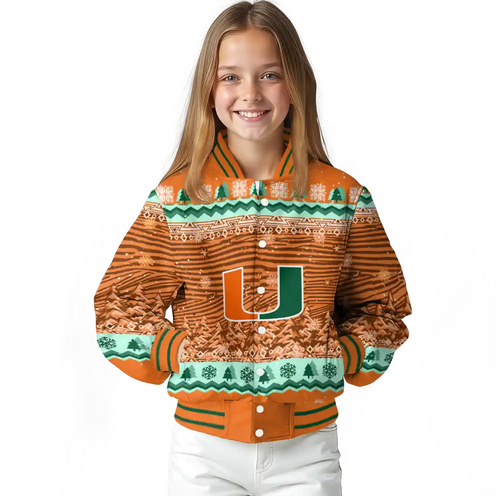 miami hurricanes snowy pines orange varsity jacket top rated miami hurricanes snowy pines orange varsity jacket top rated