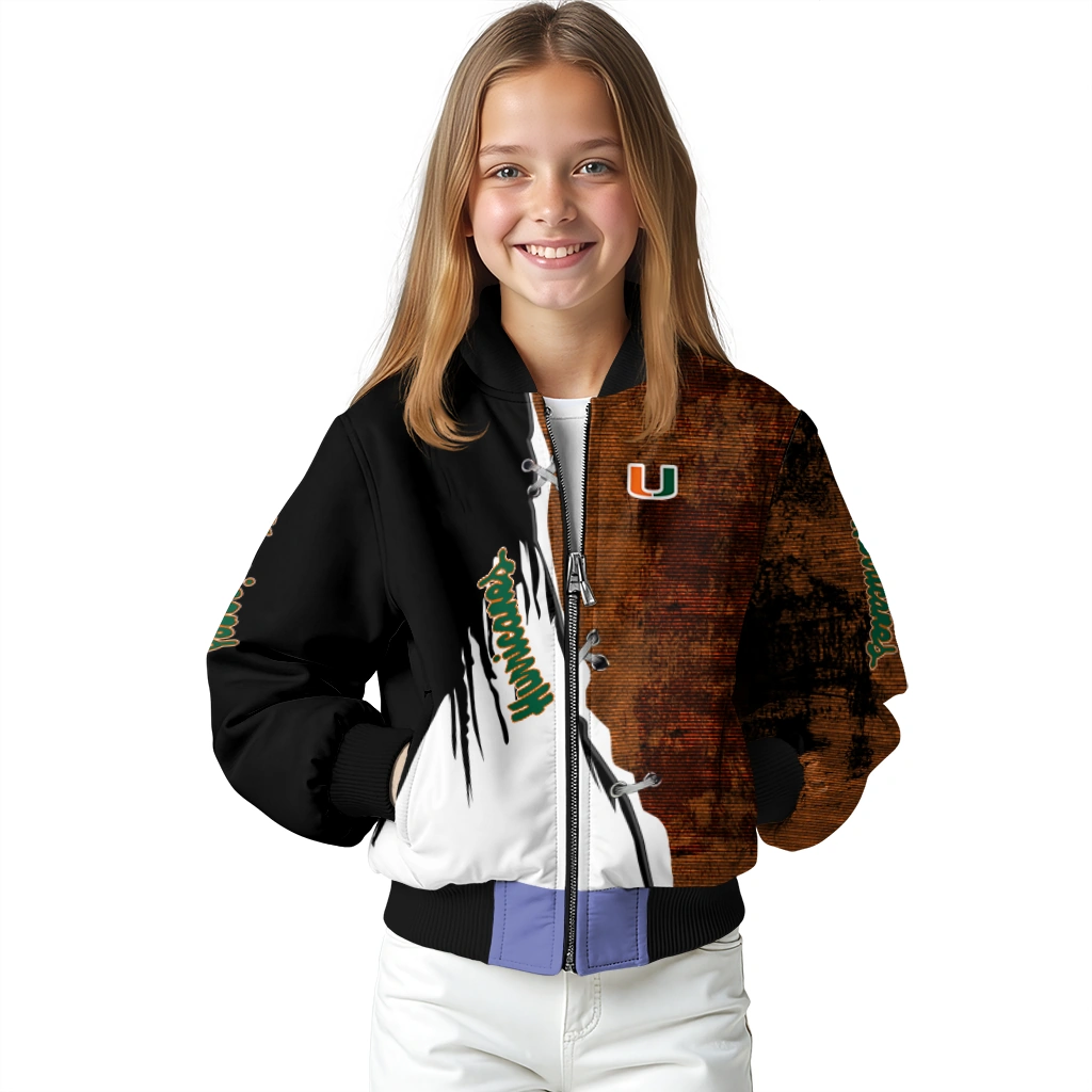 miami hurricanes torn texture print orange black bomber jacket top rated miami hurricanes torn texture print orange black bomber jacket top rated