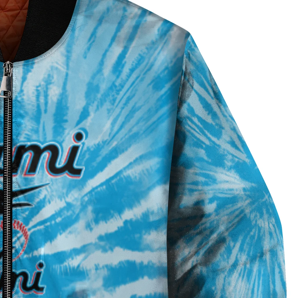 miami marlins dynamic rings blue bomber jacket premium grade miami marlins dynamic rings blue bomber jacket premium grade