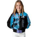 miami marlins fire skull blue black bomber jacket best selling