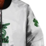 miami marlins four leaf icon white green bomber jacket best selling