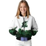 miami marlins four leaf icon white green bomber jacket best selling
