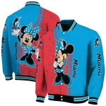 miami marlins minnie mouse blue varsity jacket best selling