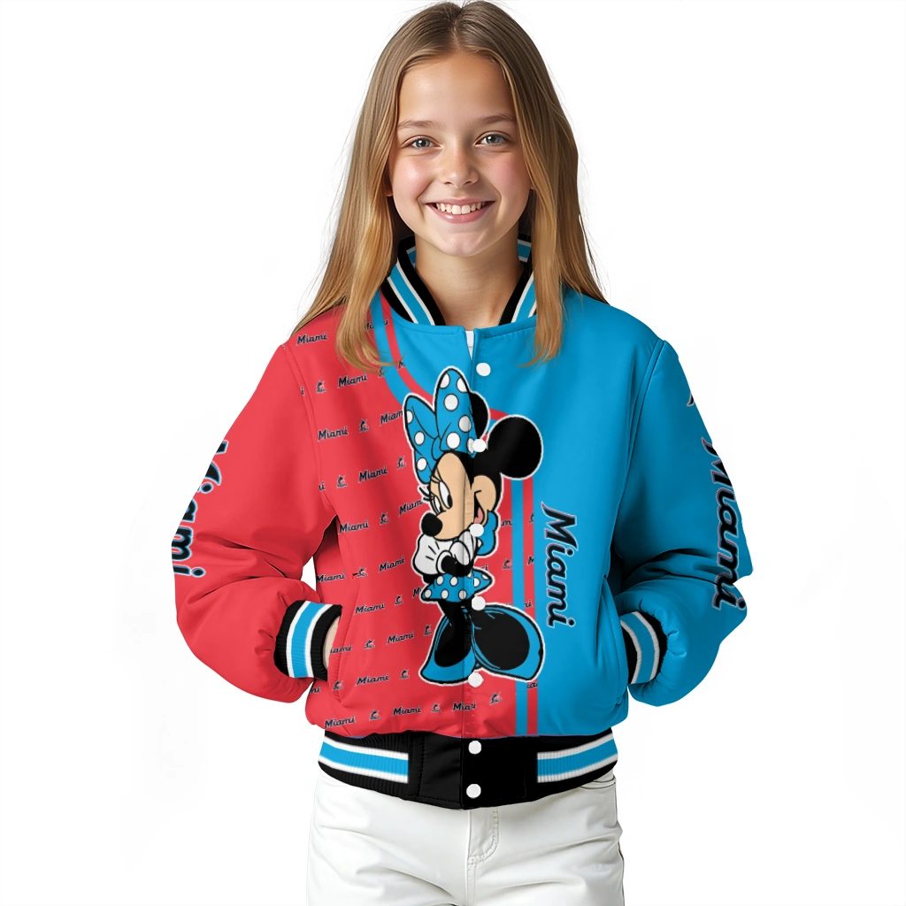 miami marlins minnie mouse blue varsity jacket top rated miami marlins minnie mouse blue varsity jacket top rated