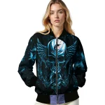 miami marlins skull bite blue black bomber jacket best selling