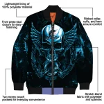 miami marlins skull bite blue black bomber jacket best selling