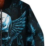 miami marlins skull bite blue black bomber jacket best selling