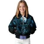 miami marlins skull bite blue black bomber jacket best selling
