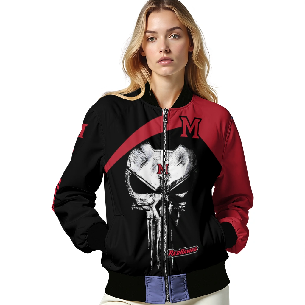 miami redhawks edgy mask red black bomber jacket latest model miami redhawks edgy mask red black bomber jacket latest model