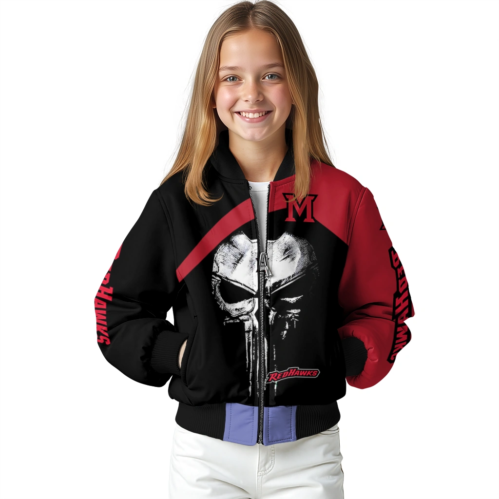 miami redhawks edgy mask red black bomber jacket top rated miami redhawks edgy mask red black bomber jacket top rated