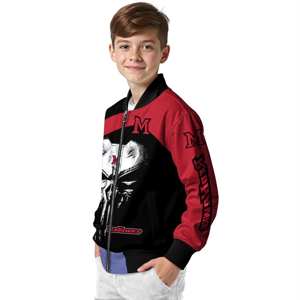 miami redhawks edgy mask red black bomber jacket trendy miami redhawks edgy mask red black bomber jacket trendy