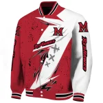 miami redhawks ripped bolt red white varsity jacket best selling