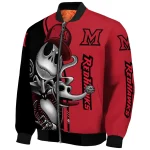 miami redhawks spooky grin red bomber jacket best selling