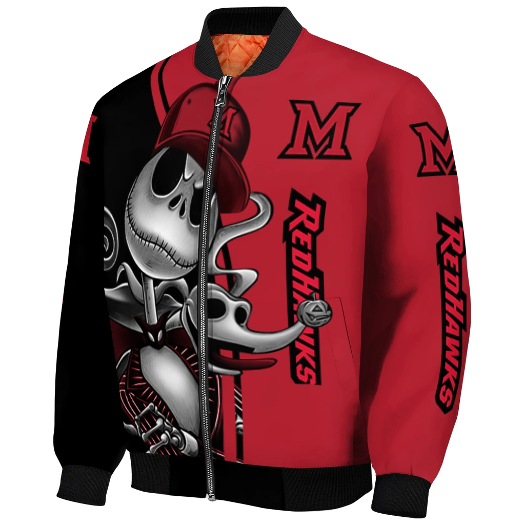 miami redhawks spooky grin red bomber jacket fashion forward miami redhawks spooky grin red bomber jacket fashion forward