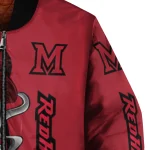 miami redhawks spooky grin red bomber jacket best selling