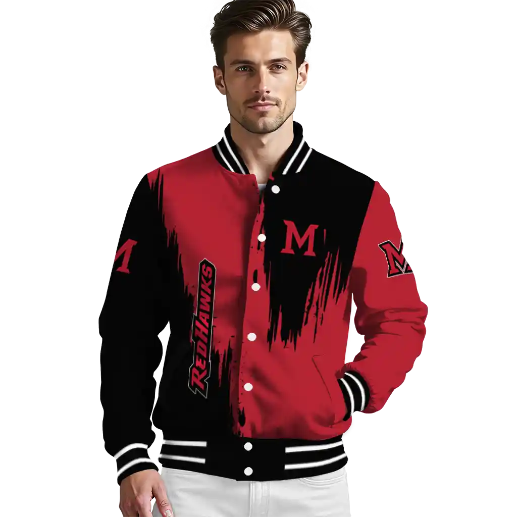 miami redhawks urban mark red varsity jacket high quality miami redhawks urban mark red varsity jacket high quality