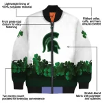 michigan state spartans clovers pattern white green bomber jacket best selling