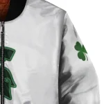 michigan state spartans clovers pattern white green bomber jacket best selling