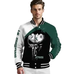 michigan state spartans edgy mask green black varsity jacket best selling