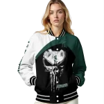 michigan state spartans edgy mask green black varsity jacket best selling