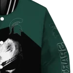 michigan state spartans edgy mask green black varsity jacket best selling