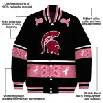 michigan state spartans pink ribbon black pink varsity jacket best selling