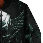 michigan state spartans skull bite green black bomber jacket best selling
