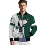 michigan state spartans snoopy attitude green bomber jacket best selling