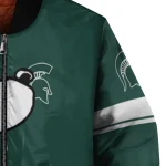 michigan state spartans snoopy attitude green bomber jacket best selling