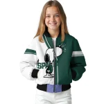 michigan state spartans snoopy attitude green bomber jacket best selling