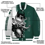 michigan state spartans spooky grin green varsity jacket best selling