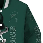 michigan state spartans spooky grin green varsity jacket best selling
