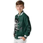 michigan state spartans spooky grin green varsity jacket best selling
